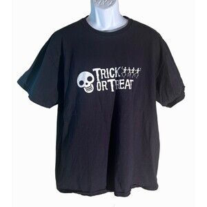 TRICK OR TREAT Halloween Short‎ Sleeve Black T-Shirt XL